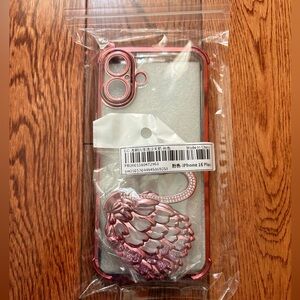 Elegant Rose Gold iPhone 16 Plus Case with Charm